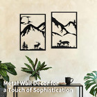 4 Pack Metal Wall Art  Mountain Iron Wall Sculpture  Art Wall D  cor For Office 