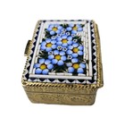 Vintage Micro Mosaic Floral Trinket Box Made In Italy
