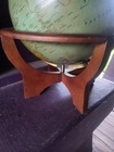 Vintage Replogle 12    Diameter World Premier Globe On Wood Stand Mid Century