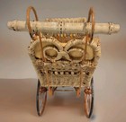 Vintage Wicker Baby Buggy Stroller Antique 29 5 L 