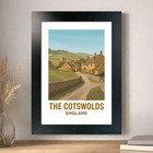 The Cotswolds  England Travel Poster Giclee Art Print 90-1