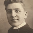 Antique Sepia Snapshot Photograph Very Handsome Charming Young Man Smiling
