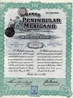 Mexico - Banco Peninsular Mexicano Sa  Merida  1908  100 Pesos    Coupons