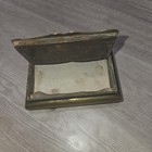 1940s Hinged Lid Solid Brass Snuff Pill Trinket Pocket Box Patina