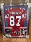 Framed Autographed signed Rob Gronkowski 34x42 Ne Patriots Red Jersey Jsa             