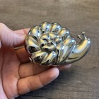 Vintage Snail Figural Retractable Measuring Tape Silver Tone Retro Sewing Crafts