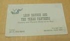 Vintage Leon Rausch And The Texas Panthers Business Card Free Us Ship Tx Swing