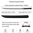 Cos Sword Curved Steel Blade Carbon Fiber Scabbard Alloy Fitting Home Display