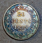  3377  Canada newfoundland  1888  20 Cents  Victoria Silver Coin  Nice Toning   