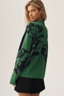 Maeve Sweater Carys Mock Neck Green navy Relaxed Fit