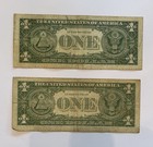 1957 A  1 Dollar Silver Certificate Blue Seal Note Circulated Lot Of 2