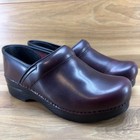Dansko Professional Clogs Womens 7 5 8 Eu 38 Burgundy Leather Nurse Work Walk