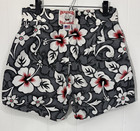 Vtg Birdwell Beach Britches Swim Trunks Board Shorts Sz 32x5in Usa Black Floral
