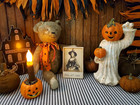 Old Vintage Primitive Shabby Retro Style Halloween 1896 Witch Portrait Wood Sign