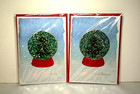 Papyrus Christmas Tree Snowglobe 3d Card Beaded Gems Layered Felt Foil Lot Of 2