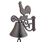 Rooster Scrolls Farm Dinner Bell Cast Iron Wall Mounted Rustic Country Western