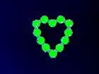 Jeweled Uranium Glass Heart Components Green Vintage 1970s