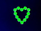 Vintage Jeweled Uranium Glass Heart Components Green 1970s