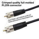 20 50 100ft Rg8x Cable Coaxial Cb Coax Uhf Pl259 Connector  Male To Male Antenna