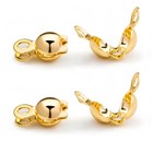 18k Gold Plated Crimp Bead Covers 4mm Clamshell Knot Covers For Jewelry Making