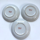 Set Of 3 Asian Motif Porcelain Multi Color Floral Cup Plates