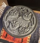 Darling Vintage Pewter Owls Round Trinket Box Designs By Metzke Pewter 1970