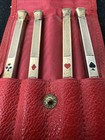 Vintage Tiffany   Co 4pc Sterling Silver   Enamel Bridge Pencil Set With Pouch