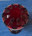 Vintage Antique Red Glass Slotted Flower Vase Art Nouveau Rare 9  39b
