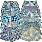 3-12 Pack Mens Boxer Check Plaid Cotton Shorts Underwear Trunk Briefs Size M-2xl