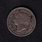 Canada 1890h 5c Five Cent Silver Coin Queen Victoria F Fine  1