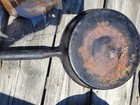 Vintage Cast Iron With Wood Handle Skillets And Hanging Ring