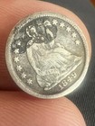1849  Seated Liberty Half Dime Love Token Engraved Initials