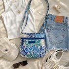 Vera Bradley Santiago Pattern Triple Zip Hipster Crossbody Purse