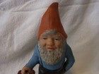 Yard Gnome With Bucket Ceramic Gartenzwerg Vintage German   co