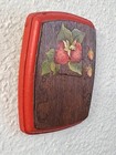 Vintage Decorative Wooden Keyhook Hanging Wall Plaque Hand Painted Strawberries