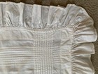 Antque European Layover Flat Sham W narrow Tucking And Ruffled Edges - 26  Sq