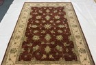 4x6 Modern Afghan Hand Knotted Chobi Rug Red Beige Floral Wool Area Rug