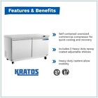 Kratos Commercial Freezer  48 w Undercounter With 2 Doors  Stainless Steel  11 1