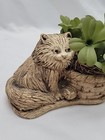 Ceramic Small Kitten Cat Planter With Plant 