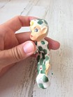 Vintage Lee Wards Pixie Elf Green Polka Dot Statue Figurine Xmas Decor