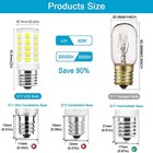 2pcs E17 Led Bulb 4w Microwave Oven Light Dimmable Daylight White 6000k Light