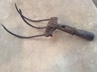 Vintage  Push Plow Cultivator Iron Head 3 Tine Garden Country Decor
