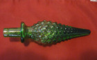 Vintage Empoli   Hobnail Green Genie Bottle Decanter Stopper Only  7 0 Inches 