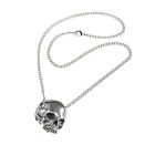 Alchemy Gothic Men s Remains Necklace Crushed Skull Fang Pewter Pendant P886