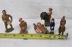 Vintgage 1940 s Barclay Manoil Toy Soldier Bride Figure Lot Flag Drummer Engine