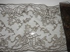 Antique   Vintage Piece Of Brown Lace  Floral  6 25 Feet X 8 5 Inches  Handmade 
