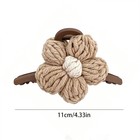 Knitted Flower Hair Claw Clip Decorative Hair Accessory Women Daily Hairstyling
