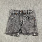 Vintage Little Levi s Jean Shorts Youth Size 6 Slim Black Acid Wash Made In Usa