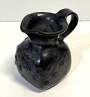 Vintage Dona Rosa Oaxacan Black Pottery Pitcher Mexican Folk Art Signed