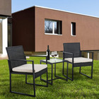 Outdoor Patio Furniture Set 3 Pieces Wicker Modern Bistro Set Conversation Sets